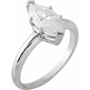 14K White Gold 12x6 mm Marquise 6-Prong Solitaire Engagement Ring. 140450:9453:P