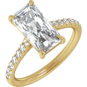 14K Yellow Gold 11.8x6.1 mm Radiant 3 1/3 CTW Diamond Accented Engagement Ring. 689430:LG725:P