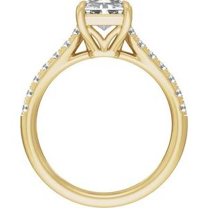 14K Yellow Gold 11.8x6.1 mm Radiant 3 1/3 CTW Diamond Accented Engagement Ring. 689430:LG725:P