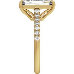 14K Yellow Gold 11.8x6.1 mm Radiant 3 1/3 CTW Diamond Accented Engagement Ring. 689430:LG725:P