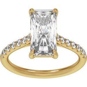 14K Yellow Gold 11.8x6.1 mm Radiant 3 1/3 CTW Diamond Accented Engagement Ring. 689430:LG725:P