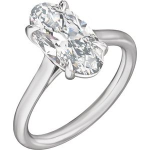 14K White Gold 3 CTW Oval Diamond Engagement Ring. 689433:LG708:P
