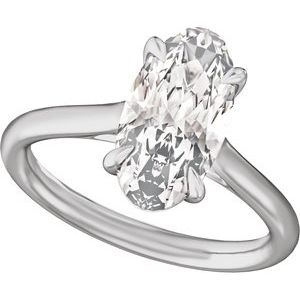 14K White Gold 3 CTW Oval Diamond Engagement Ring. 689433:LG708:P