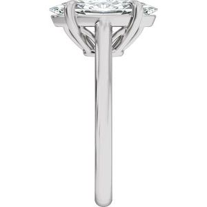 14K White Gold 3 CTW Oval Diamond Engagement Ring. 689433:LG708:P