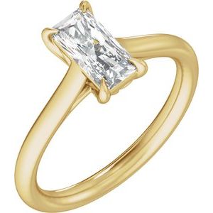 14K Yellow Gold 2 CTW Radiant Diamond Engagement Ring. 689433:LG717:P