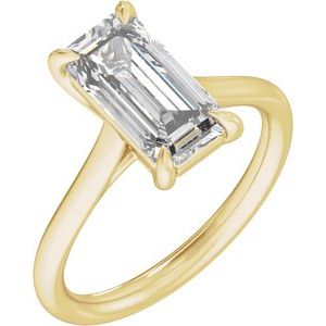 14K Yellow Gold 3 CTW Emerald Diamond Engagement Ring. 689433:LG733:P