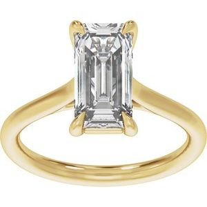 14K Yellow Gold 3 CTW Emerald Diamond Engagement Ring. 689433:LG733:P