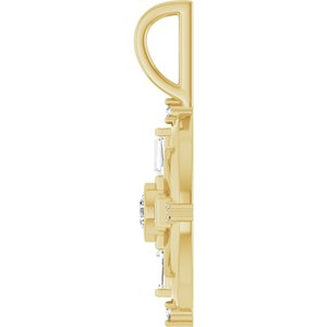 14K Yellow Gold 1/3 CTW Diamond Compass Pendant