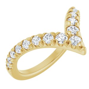 14K Yellow Gold 1/2 CTW Diamond Contour Band. 127101:LG104:P