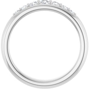 14K White Gold 1/3 CTW Diamond Men's Band. 127132:108:P