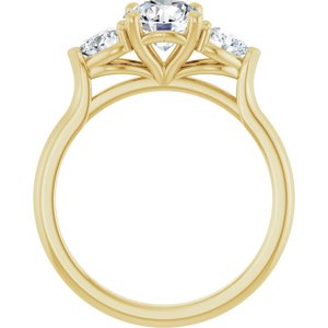 14K Yellow Gold 6.5 mm Round 3/8 CTW Diamond Three-Stone Engagement Ring. 127041:189:P