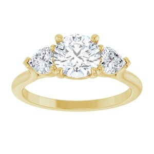 14K Yellow Gold 6.5 mm Round 3/8 CTW Diamond Three-Stone Engagement Ring. 127041:189:P