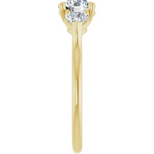 14K Yellow Gold 6.5 mm Round 3/8 CTW Diamond Three-Stone Engagement Ring. 127041:189:P