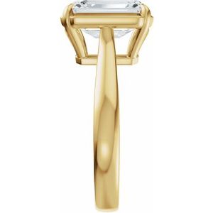 14K Yellow Gold 9x7 mm Emerald Solitaire Engagement Ring. 689419:678:P
