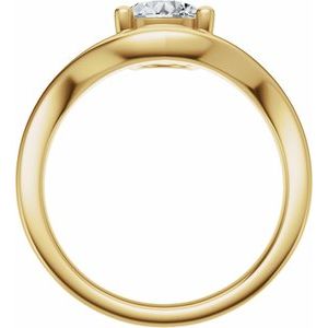 14K Yellow Gold 9x7 mm Oval Engagement Ring. 689434:609:P
