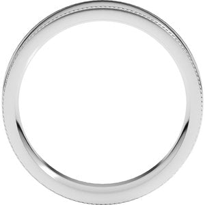14K White Gold 6 mm Rope Edge Comfort-Fit Flat Band. RPIR10:1436:P