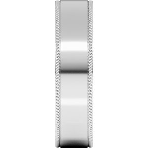 14K White Gold 6 mm Rope Edge Comfort-Fit Flat Band. RPIR10:1436:P