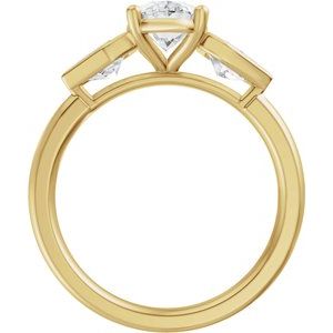 14K Yellow Gold 8x6 mm Oval 5/8 CTW Diamond Half Bezel-Set Three-Stone Engagement Ring 689477:LG703:P