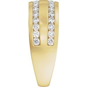 14K Yellow Gold 3/4 CTW Diamond Tapered Men's Band. 689399:601:P