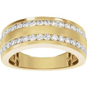 14K Yellow Gold 3/4 CTW Diamond Tapered Men's Band. 689399:601:P