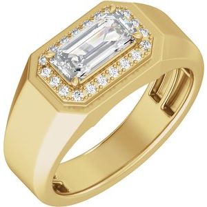 14K Yellow Gold 1 3/4 CTW Diamond Halo-Style Men's Band. 689400:LG701:P