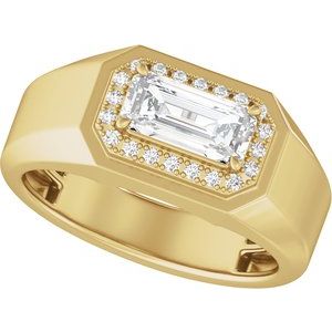 14K Yellow Gold 1 3/4 CTW Diamond Halo-Style Men's Band. 689400:LG701:P