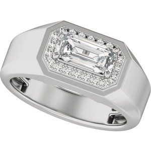 14K White Gold 1 3/4 CTW Diamond Halo-Style Men's Band. 689400:LG700:P