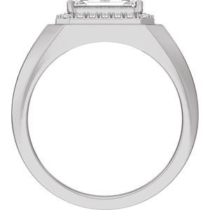 14K White Gold 1 3/4 CTW Diamond Halo-Style Men's Band. 689400:LG700:P