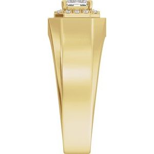 14K Yellow Gold 1 3/4 CTW Diamond Halo-Style Men's Band. 689400:LG701:P