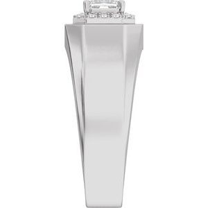 14K White Gold 1 3/4 CTW Diamond Halo-Style Men's Band. 689400:LG700:P