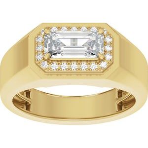 14K Yellow Gold 1 3/4 CTW Diamond Halo-Style Men's Band. 689400:LG701:P