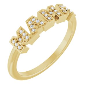 14K Yellow Gold .06 CTW Diamond Mama Ring. 127199:100:P