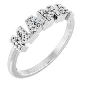 14K White Gold .06 CTW Diamond Mama Ring. 127199:102:P