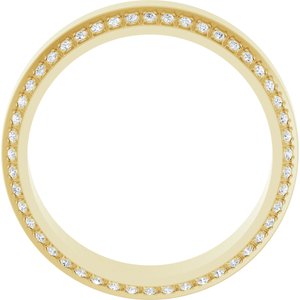 14K Yellow Gold 7 mm Beveled-Edge Flat Men's Band . 126525:236:P