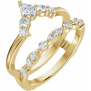 14K Yellow Gold 5/8 CTW Diamond Ring Guard. 689382:LG700:P