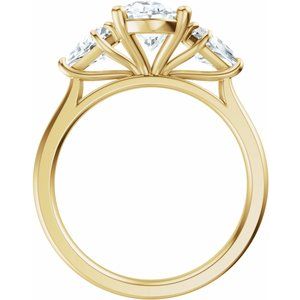 14K Yellow Gold 9x7 mm Oval 3/4 CTW Diamond Three-Stone Engagement Ring. 689467:LG706:P