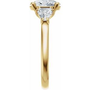 14K Yellow Gold 9x7 mm Oval 3/4 CTW Diamond Three-Stone Engagement Ring. 689467:LG706:P