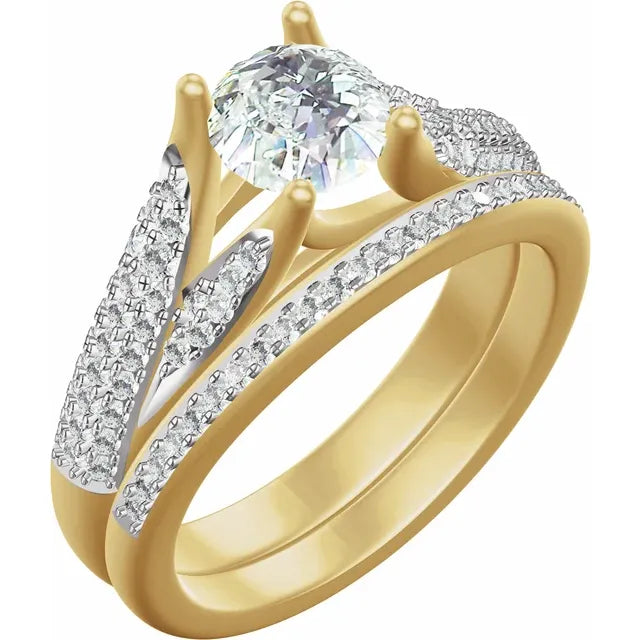 14K Yellow 1.7ct &nbsp;7.4 mm Round Lab-Grown Diamond Engagement Ring