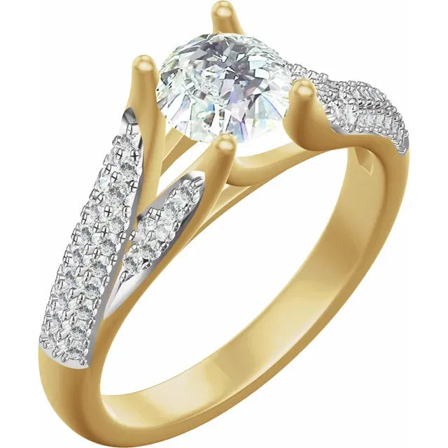 14K Yellow 1.7ct &nbsp;7.4 mm Round Lab-Grown Diamond Engagement Ring