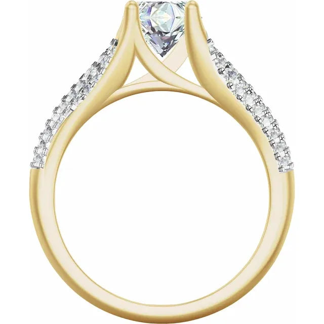 14K Yellow 1.7ct &nbsp;7.4 mm Round Lab-Grown Diamond Engagement Ring
