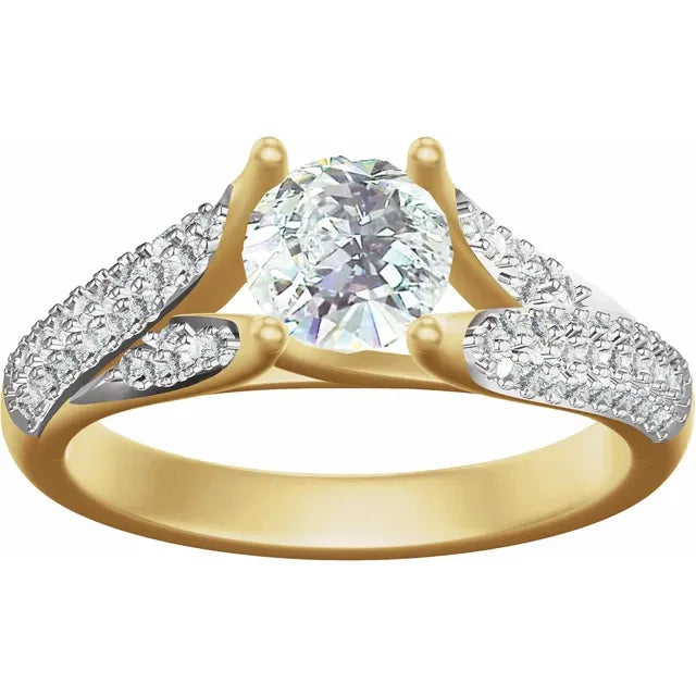 14K Yellow 1.7ct &nbsp;7.4 mm Round Lab-Grown Diamond Engagement Ring