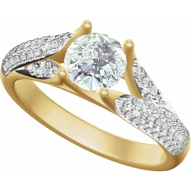 14K Yellow 1.7ct &nbsp;7.4 mm Round Lab-Grown Diamond Engagement Ring