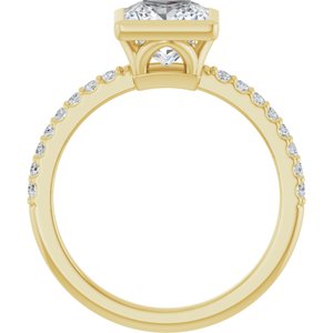 14K Yellow Gold Bezel-Set 6.5x6.5 mm Square Accented Engagement Ring. 127161:406:P