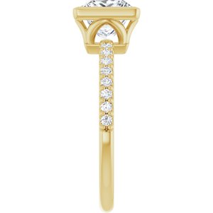 14K Yellow Gold Bezel-Set 6.5x6.5 mm Square Accented Engagement Ring. 127161:406:P