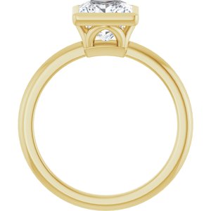 14K Yellow Gold 6.5x6.5 mm Square Bezel-Set Solitaire Engagement Ring. 127163:465:P