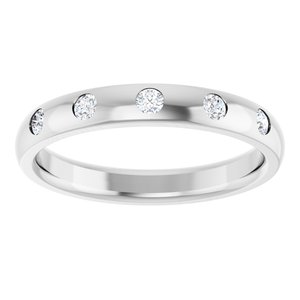 14K White Gold .02 CTW Diamond Anniversary Band. 124300:3073:P
