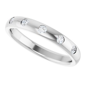 14K White Gold .02 CTW Diamond Anniversary Band. 124300:3073:P
