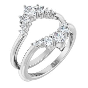 14K White Gold 5/8 CTW Diamond Ring Guard. 127224:LG105:P