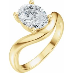 14K Yellow Gold 9x7 mm Oval Engagement Ring. 689434:609:P