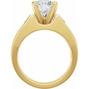14K Yellow Gold 8.2 mm Round 1/2 CTW Diamond Three-Stone Engagement Ring. 689436:618:P